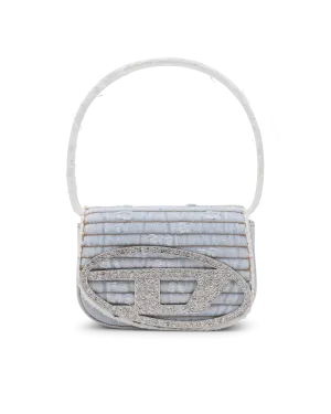 1DR Small Denim Crystal Shoulder Bag