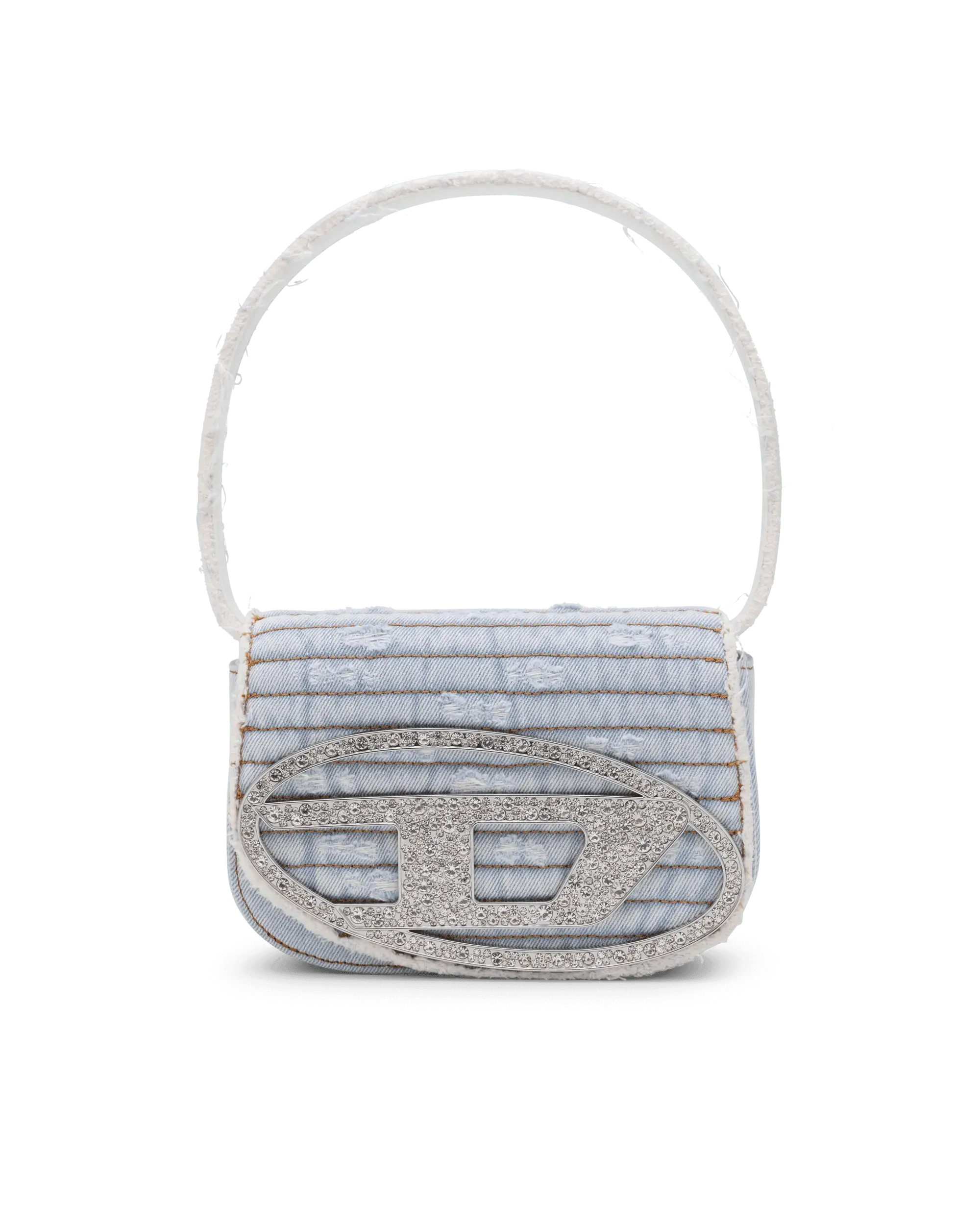 1DR Small Denim Crystal Shoulder Bag