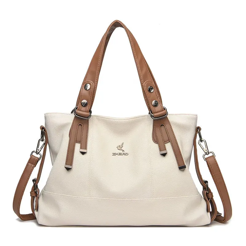 3 Layers Large Capacity Women Handbag Vintage Women Tote Bag Genuine Leather Luxury Handbags