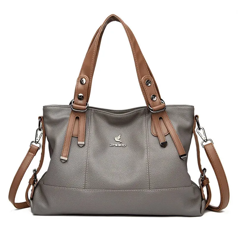 3 Layers Large Capacity Women Handbag Vintage Women Tote Bag Genuine Leather Luxury Handbags