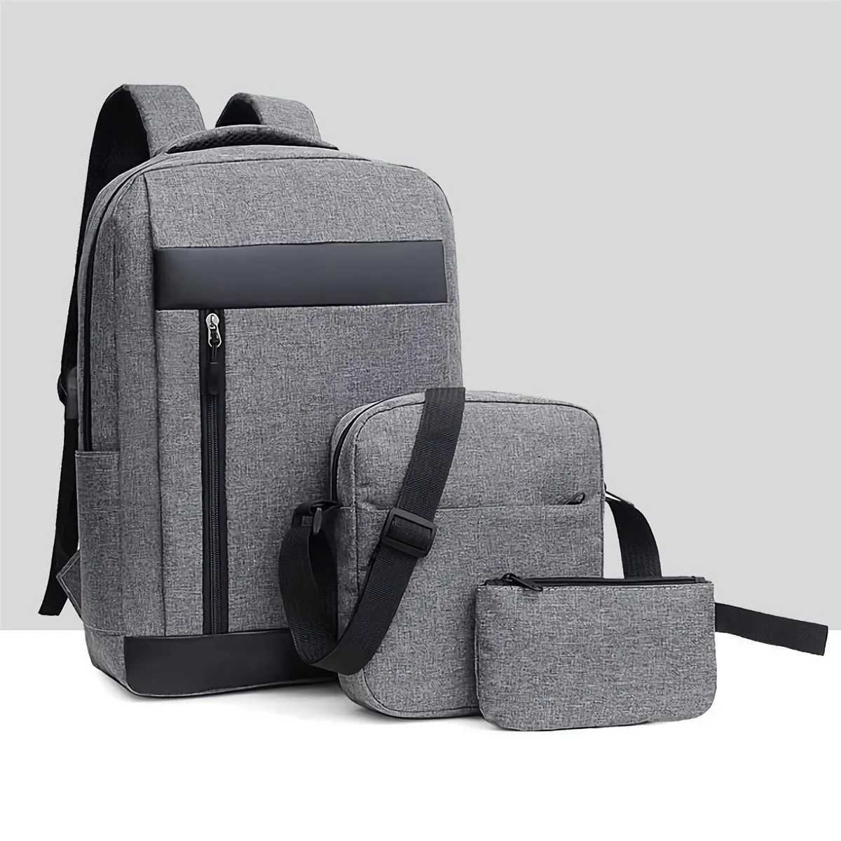3Pcs Men Backpack Set USB Charging Laptop Bag Multifunctional Casual Travel Backpack Men Women School Bag Backpacks