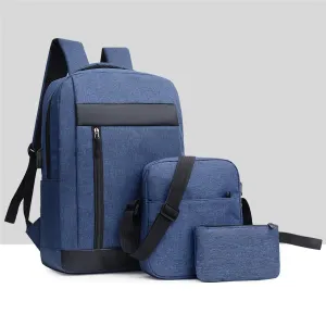 3Pcs Men Backpack Set USB Charging Laptop Bag Multifunctional Casual Travel Backpack Men Women School Bag Backpacks