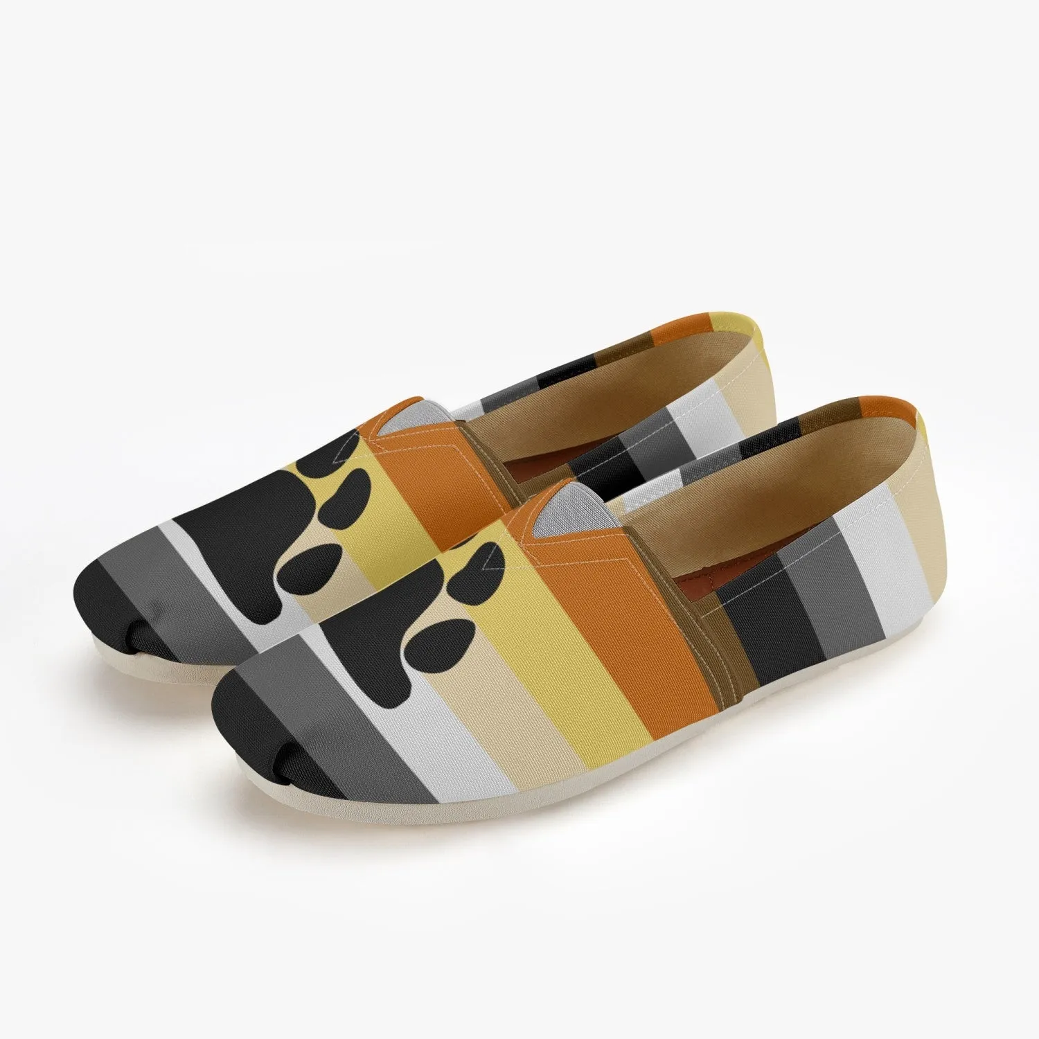 65 MCMLXV Men's LGBT Bear Pride Flag Print Canvas Shoes