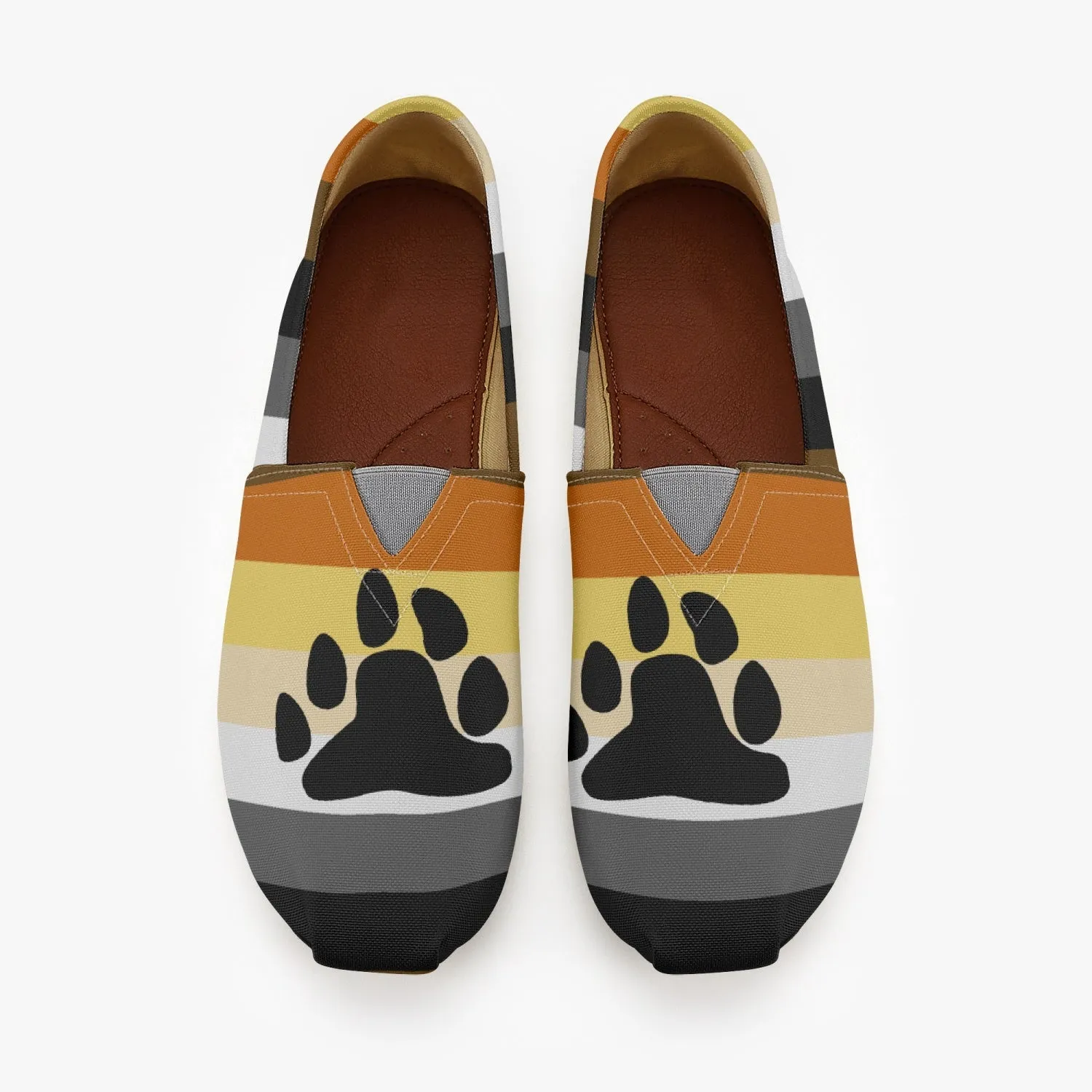65 MCMLXV Men's LGBT Bear Pride Flag Print Canvas Shoes