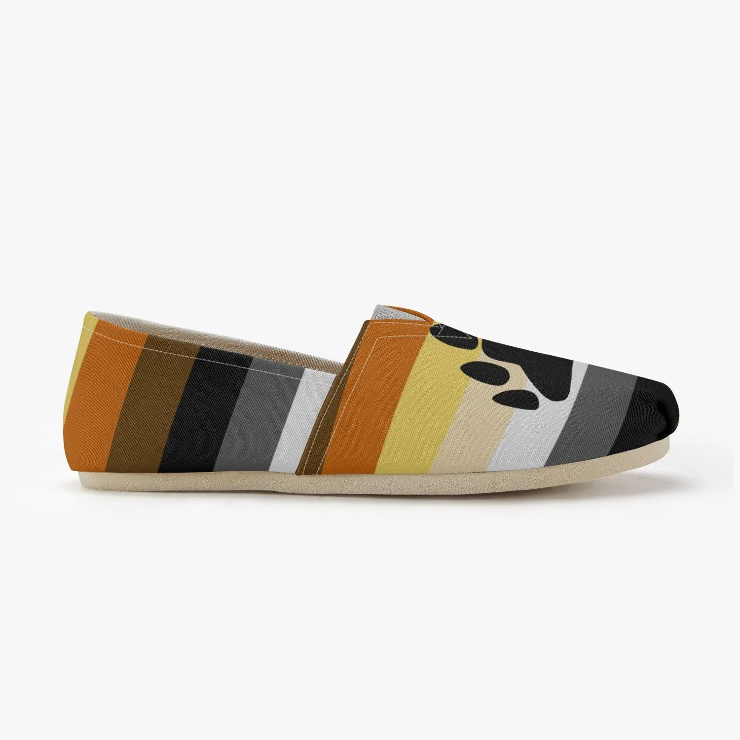 65 MCMLXV Men's LGBT Bear Pride Flag Print Canvas Shoes