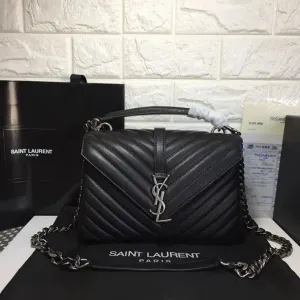 Adjustable Black Leather Handbag For Women