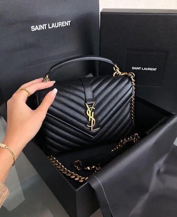 Adjustable Black Leather Handbag For Women