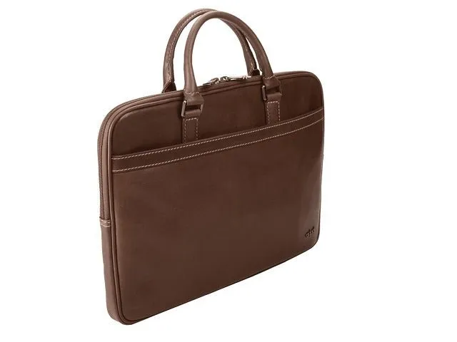 Adpel Arizona Leather Sorrento Slim Computer Bag | Brown