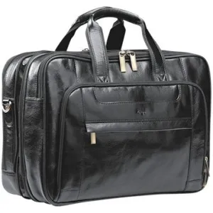 Adpel Nevada Italian Leather Computer Bag | Black