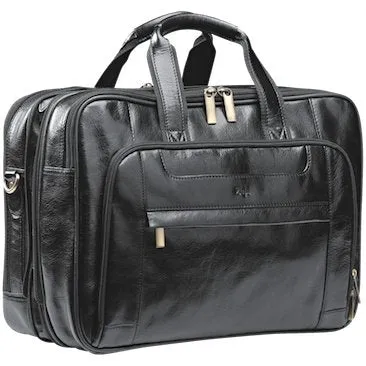 Adpel Nevada Italian Leather Computer Bag | Black