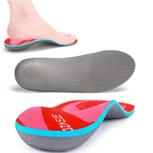 Arch Support Sports Insoles,Relieve Foot Fatigue,Unisex,Suitable Variety Shoe Types(Size:UK 7,Length:10.25",Red) Size:UK-7--10.25" Rose Red