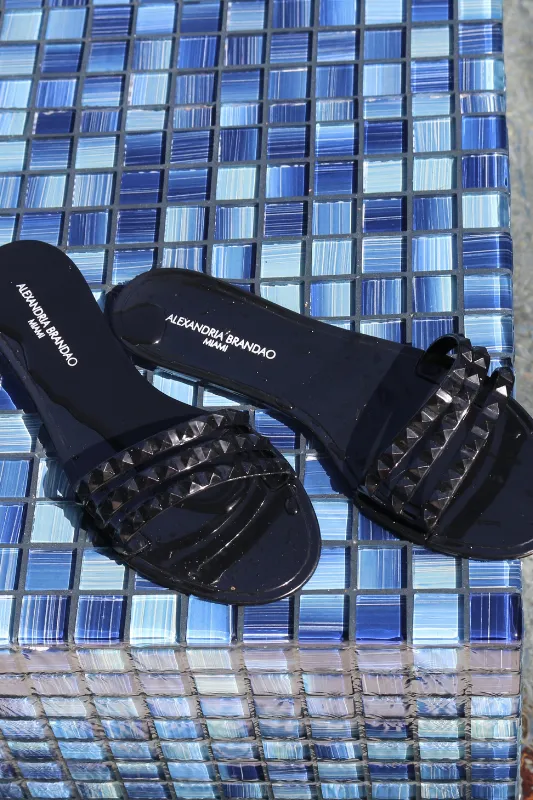 Aria B Jelly Black Slide Sandals