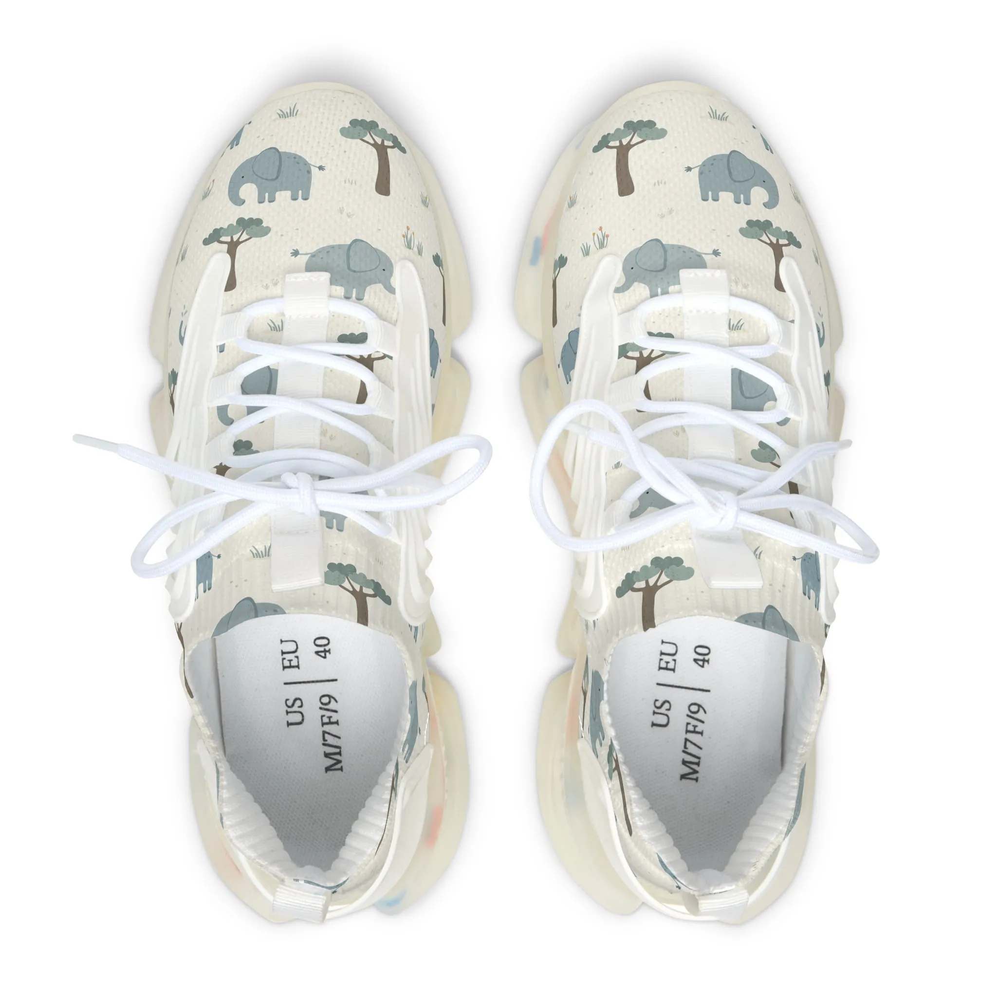 Baby Elephant and Tree Women's Mesh Sneakers