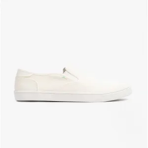 BAJA Mens Slip-On Canvas Trainers White