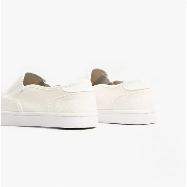 BAJA Mens Slip-On Canvas Trainers White