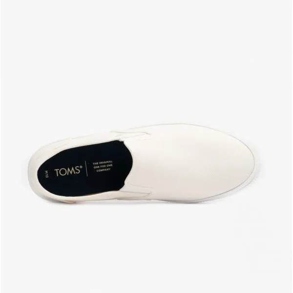 BAJA Mens Slip-On Canvas Trainers White