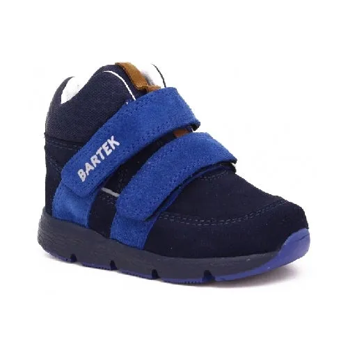 Bartek Boys' Navy Blue Leather Ankle Sneakers | 1090-SAAS
