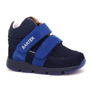 Bartek Boys' Navy Blue Leather Ankle Sneakers | 1090-SAAS