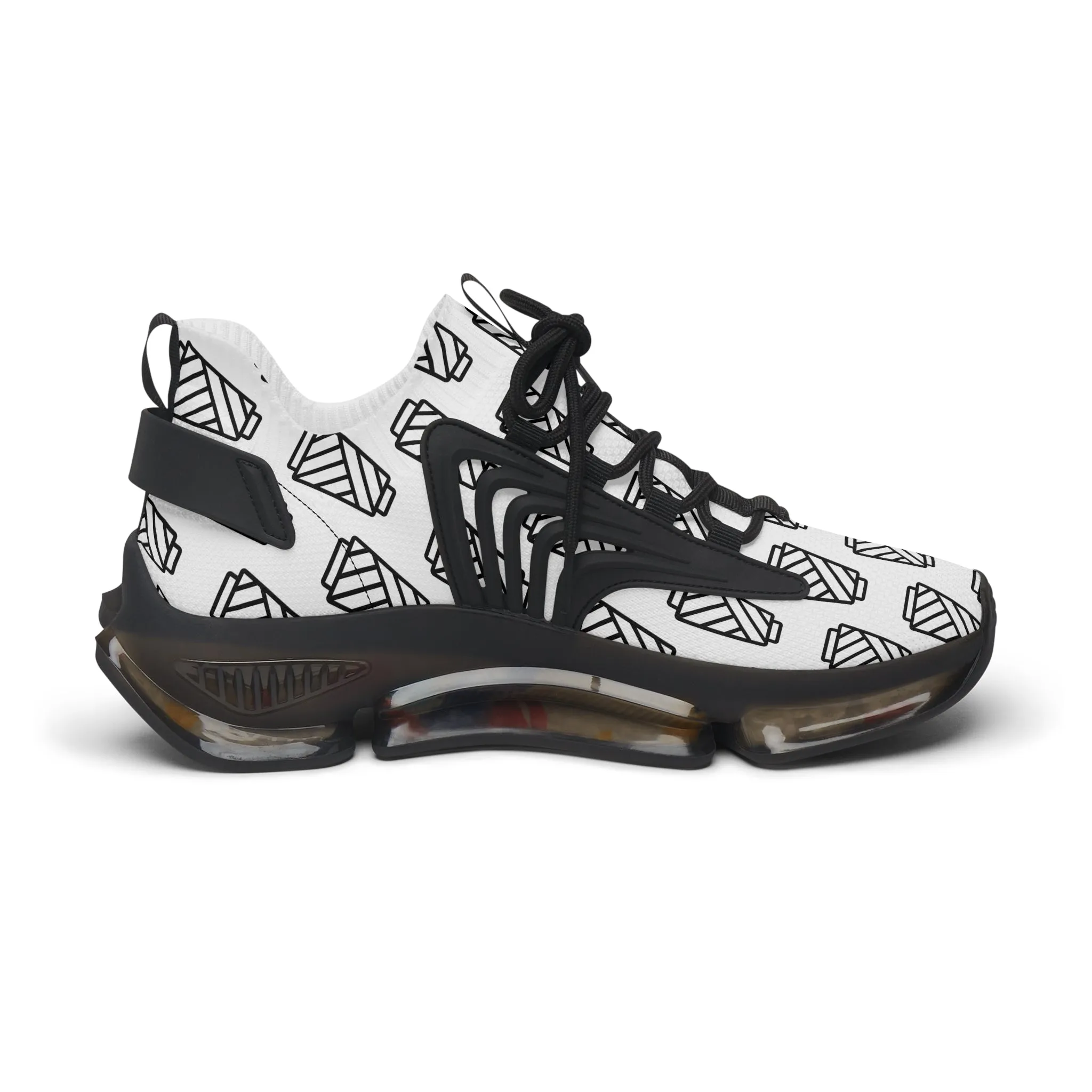 Black and White Yarn Women's Mesh Sneakers