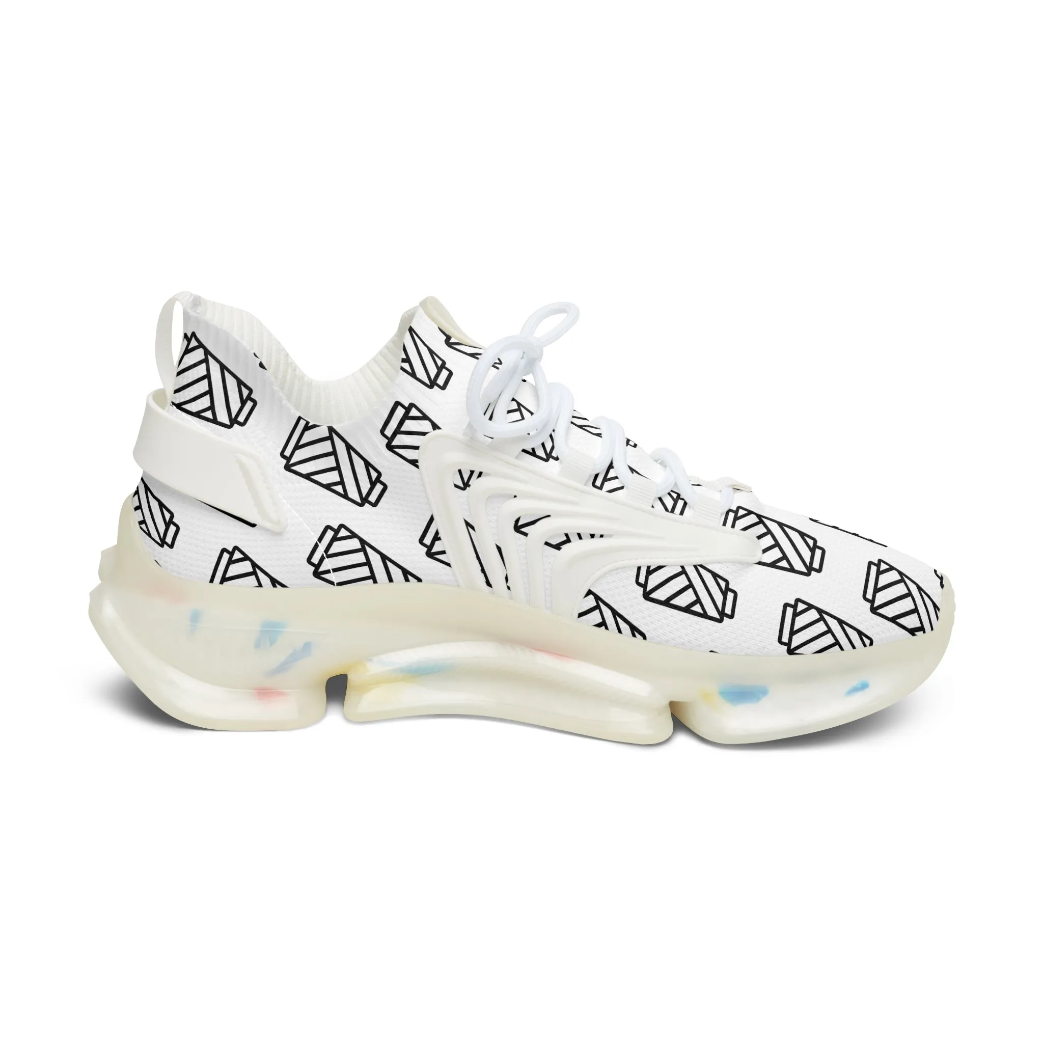 Black and White Yarn Women's Mesh Sneakers