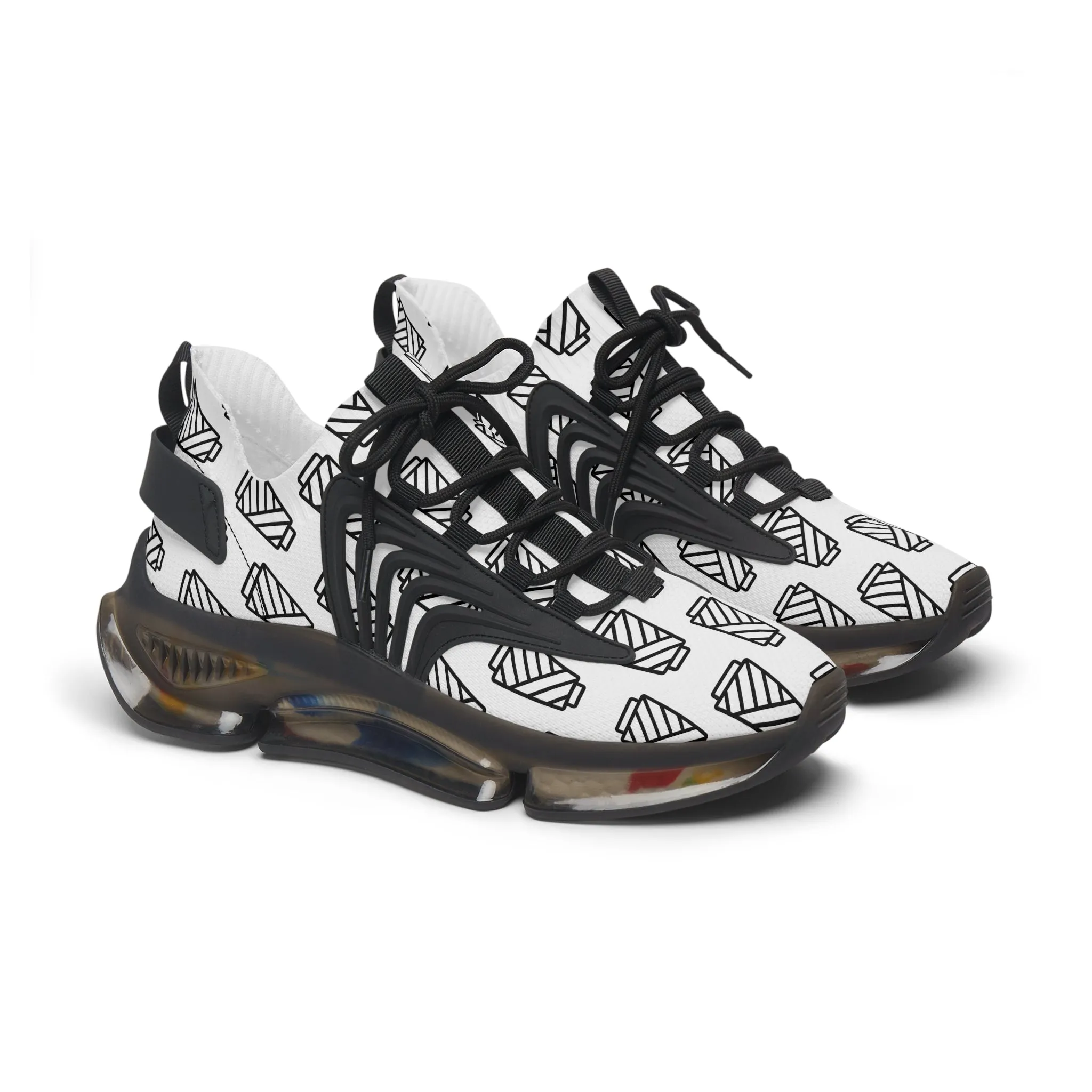 Black and White Yarn Women's Mesh Sneakers