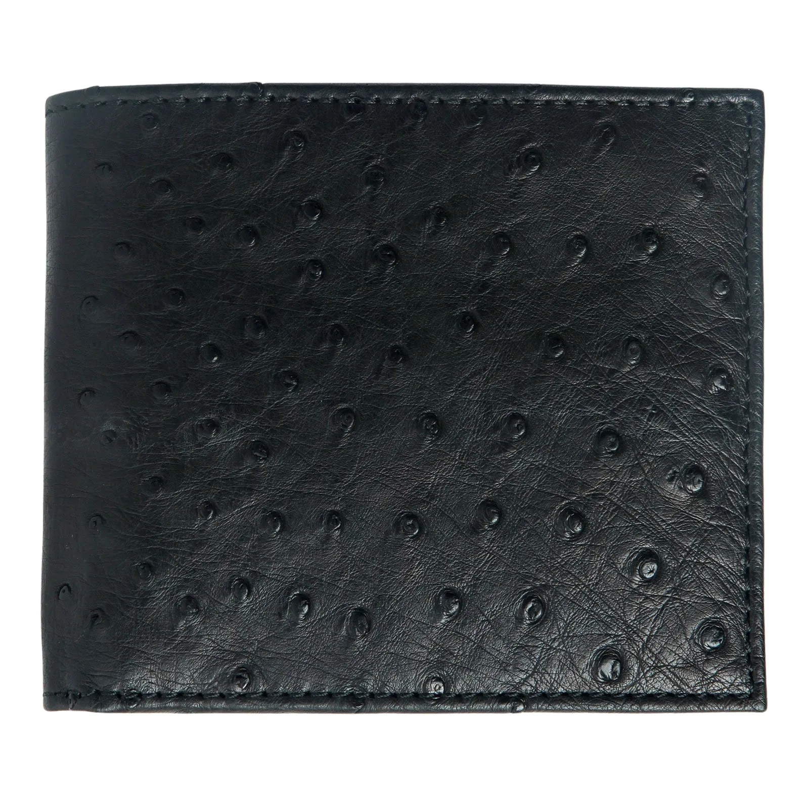 Black Genuine Ostrich Skin Leather Wallets