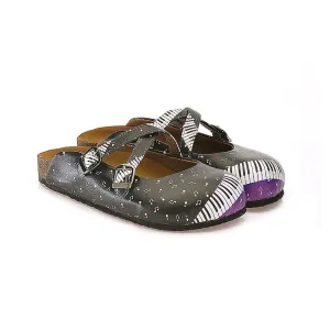 Black Piano Notes Clogs WCAL115