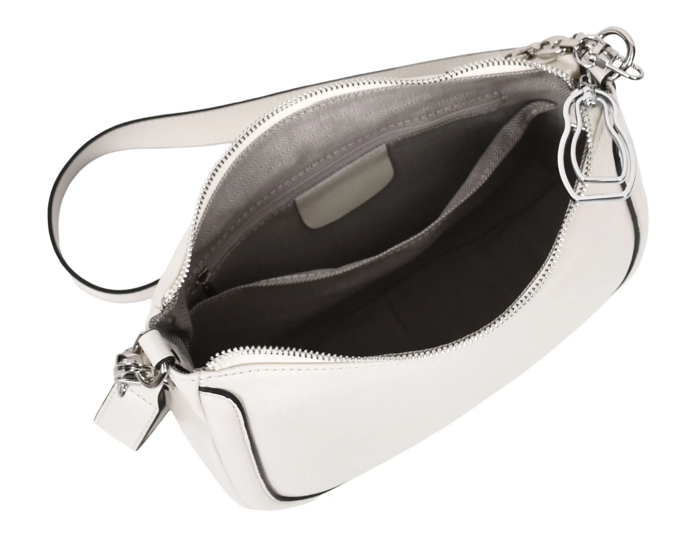 Blingstrap Women Leather Cross-Body Strap Handbag White