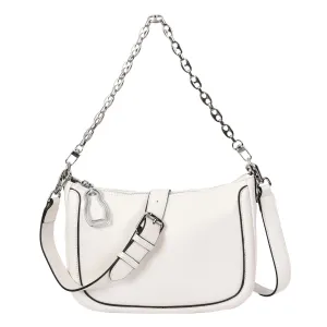 Blingstrap Women Leather Cross-Body Strap Handbag White