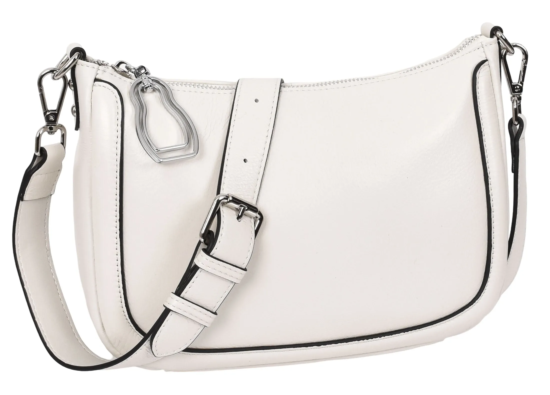 Blingstrap Women Leather Cross-Body Strap Handbag White