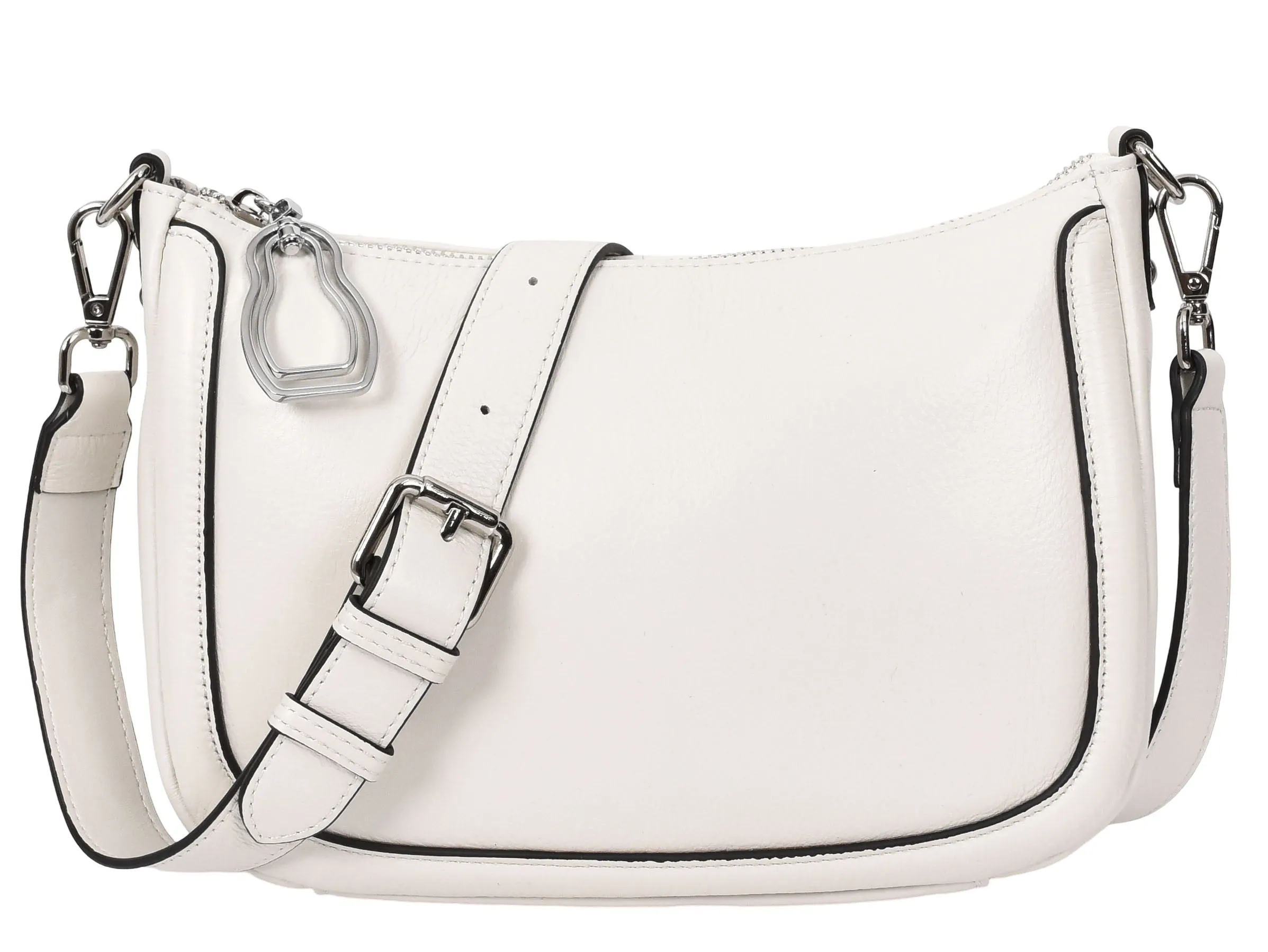 Blingstrap Women Leather Cross-Body Strap Handbag White