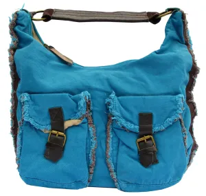 Blue Designer Cotton Handbag for Women