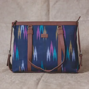 Blue Multi Strip Women's Office Bag