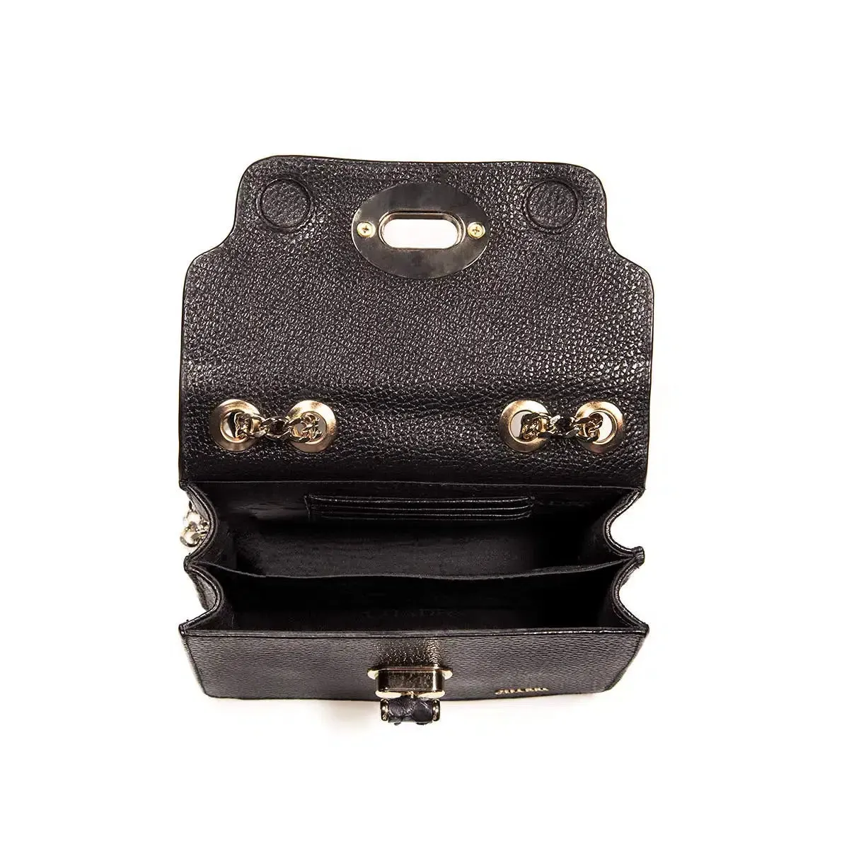 BOD59PI - Cuadra black western casual leather python shoulder bag for women.