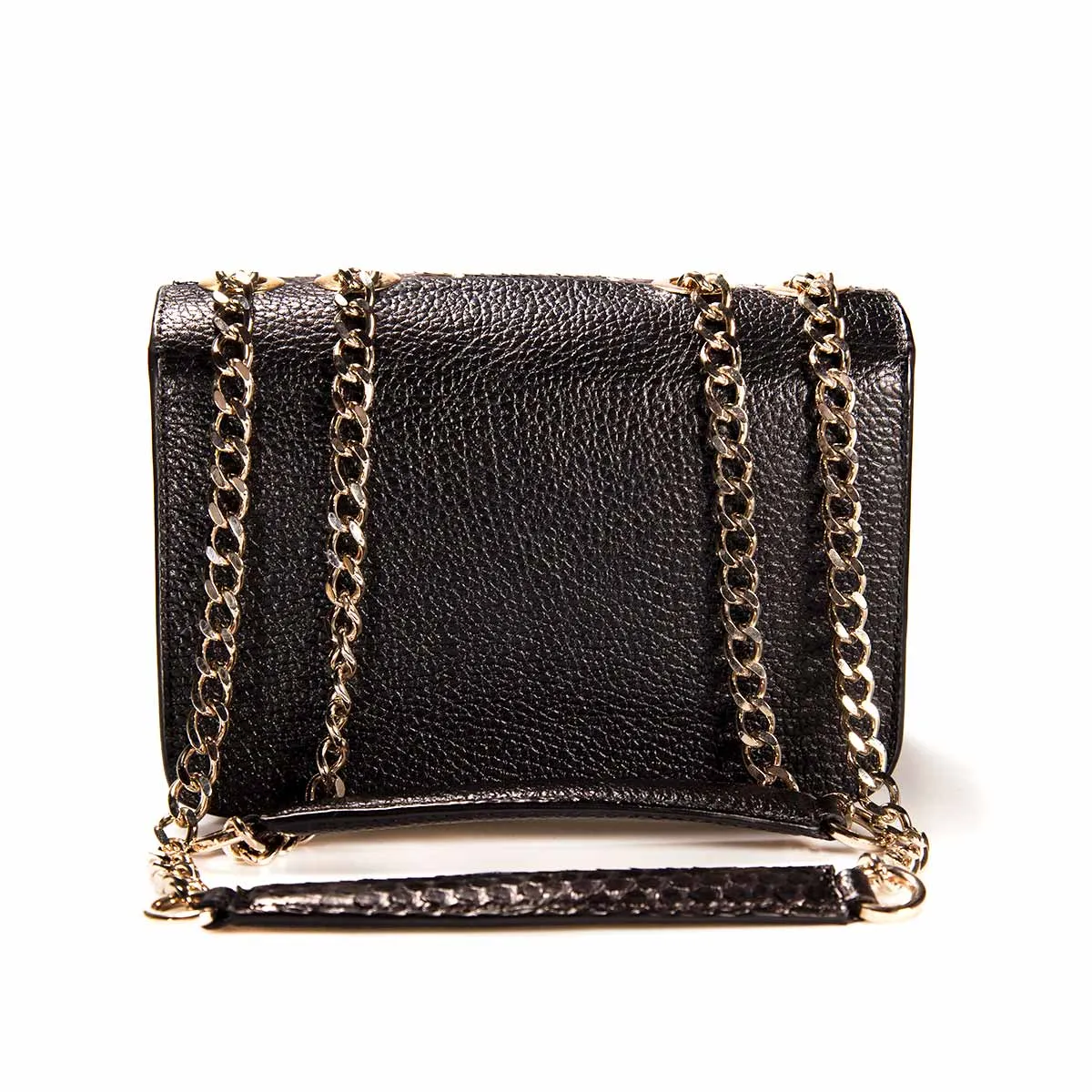 BOD59PI - Cuadra black western casual leather python shoulder bag for women.