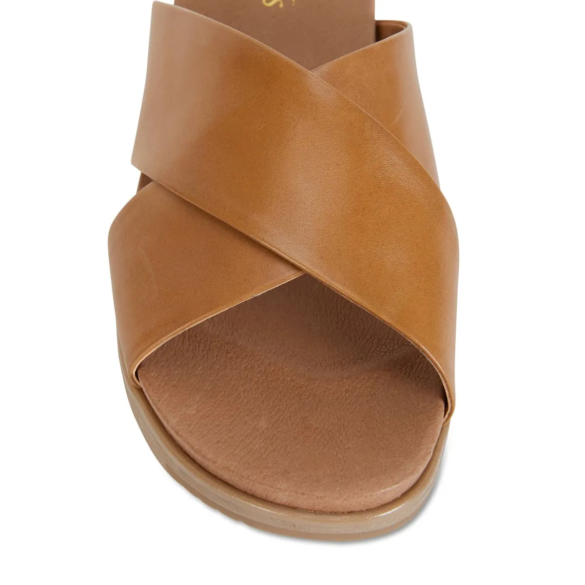 Bold Slide in Cognac Leather