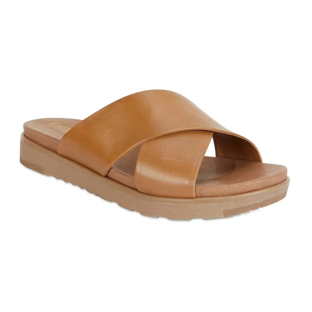 Bold Slide in Cognac Leather