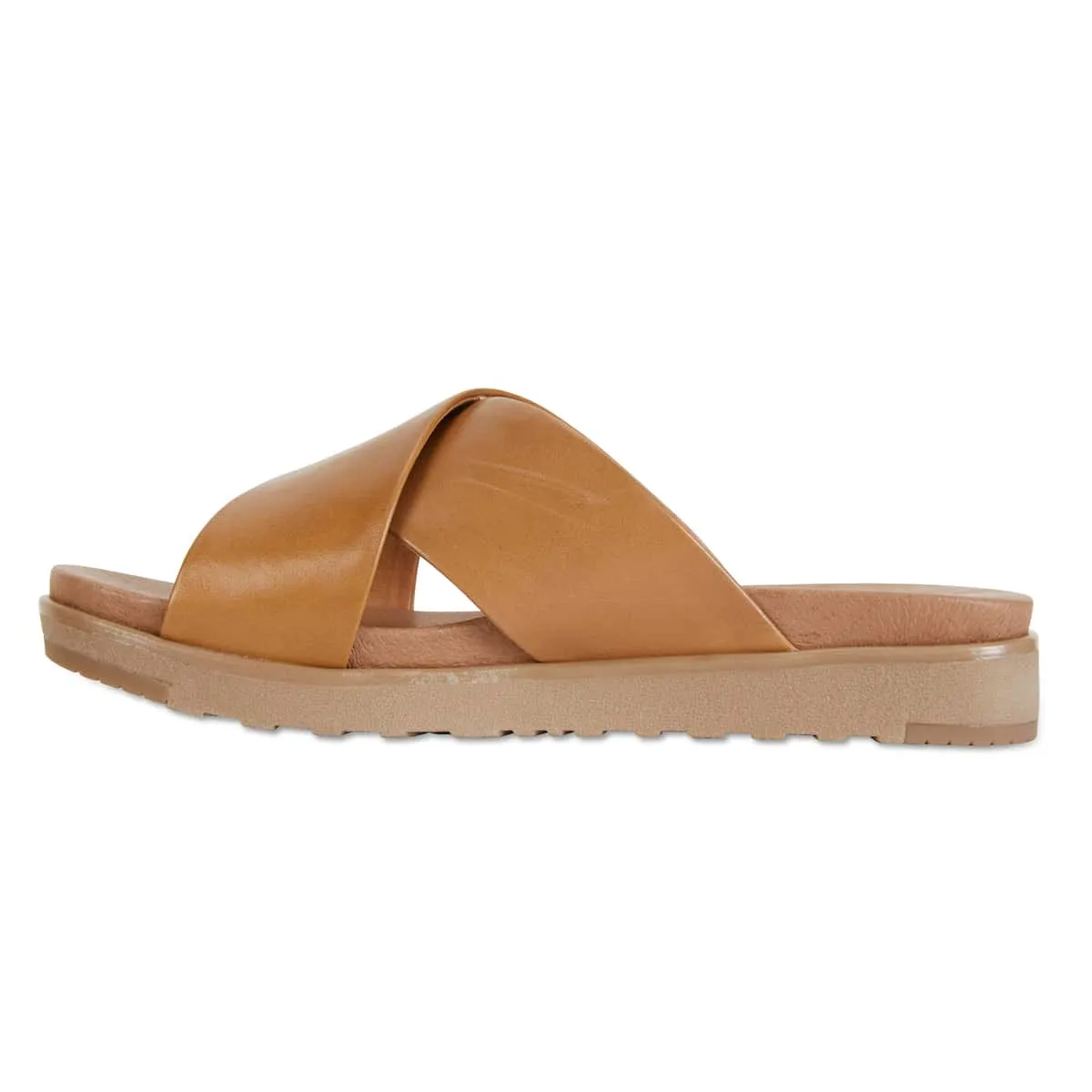 Bold Slide in Cognac Leather