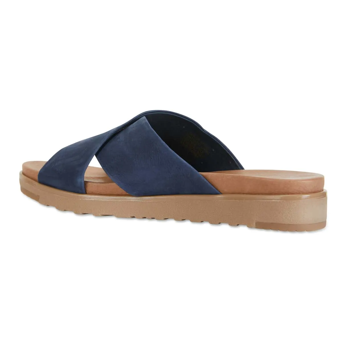 Bold Slide in Navy Leather