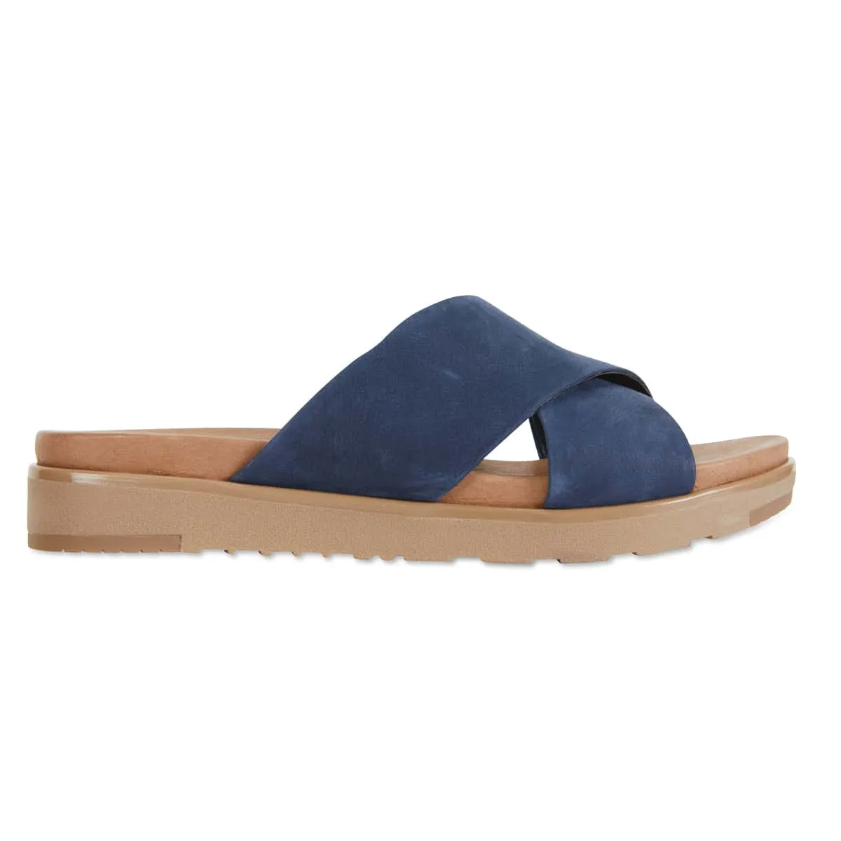 Bold Slide in Navy Leather