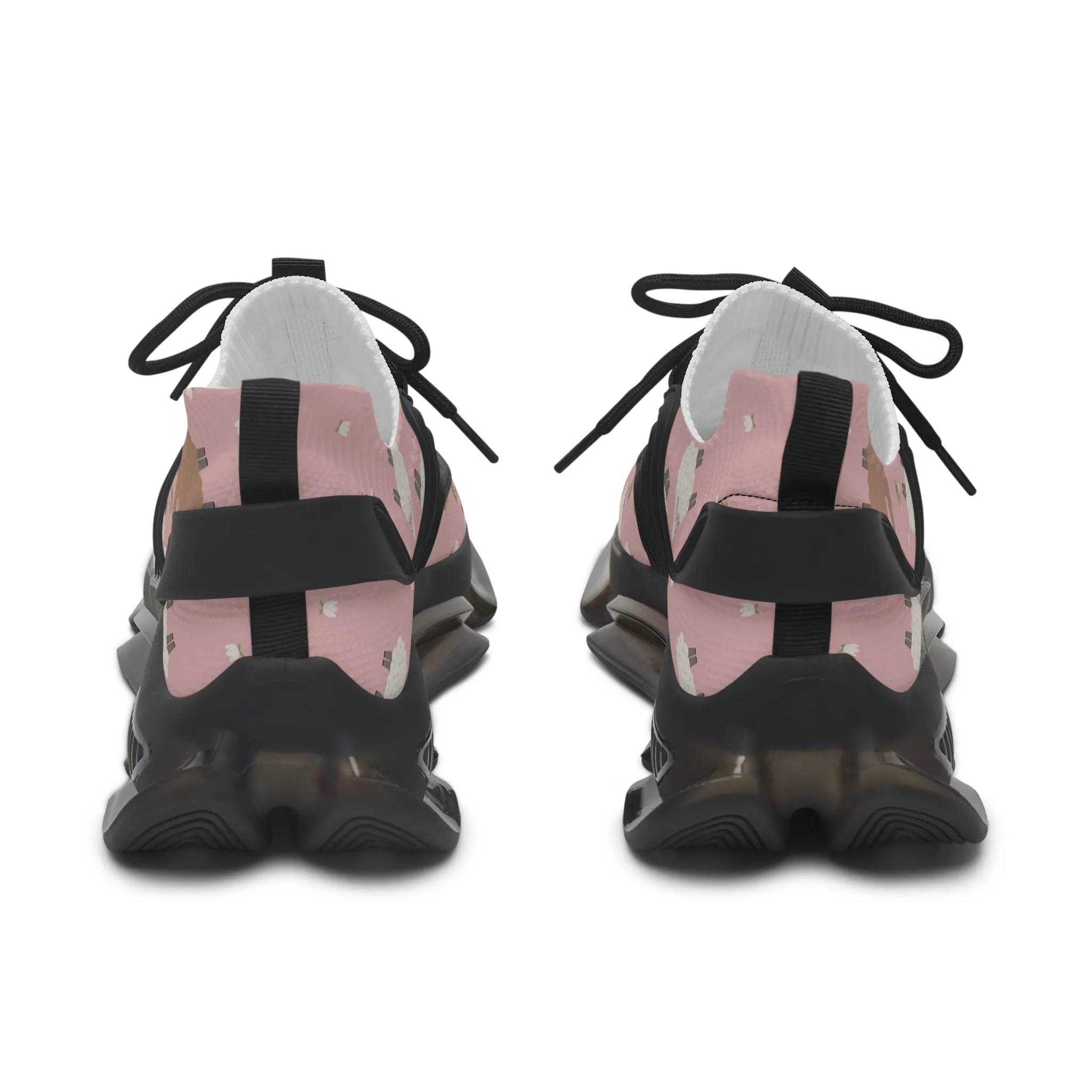 Brown and White Sheeps Women's Mesh Sneakers