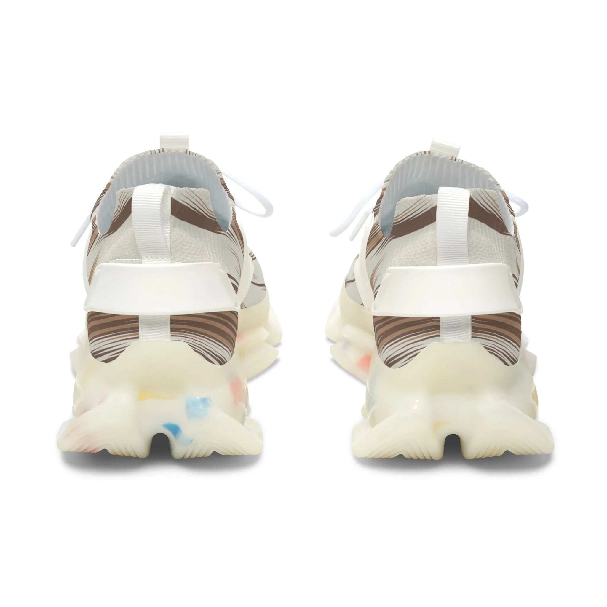 Brown Ikat Art Women's Mesh Sneakers