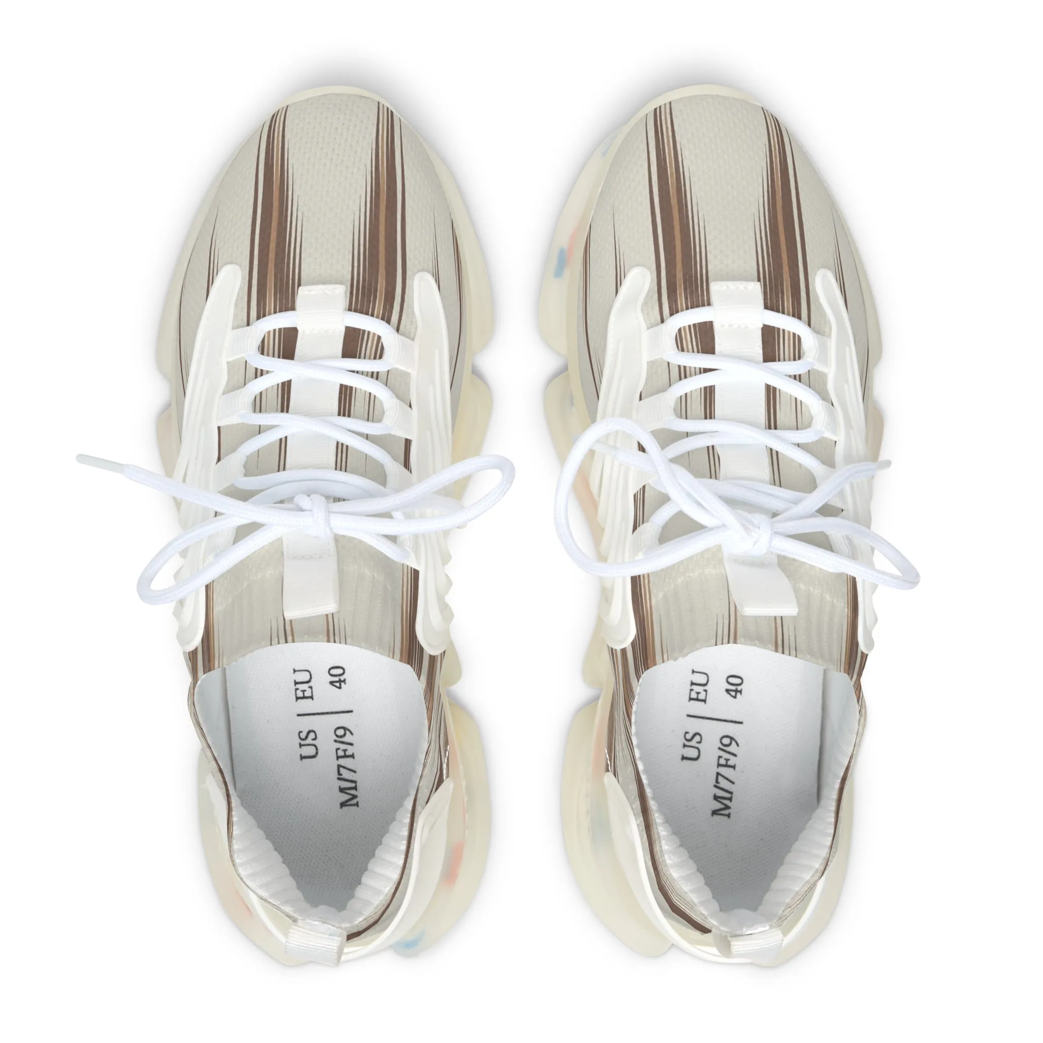 Brown Ikat Art Women's Mesh Sneakers