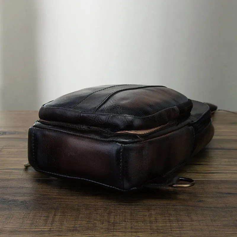 Brown Leather Sling Backpack Crossbody Sling Backpack Best Cross Body Sling Bag Mens Leather Sling Bags