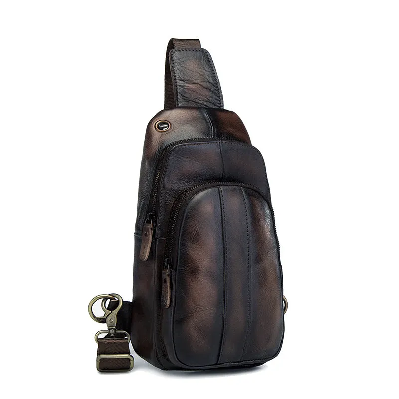 Brown Leather Sling Backpack Crossbody Sling Backpack Best Cross Body Sling Bag Mens Leather Sling Bags