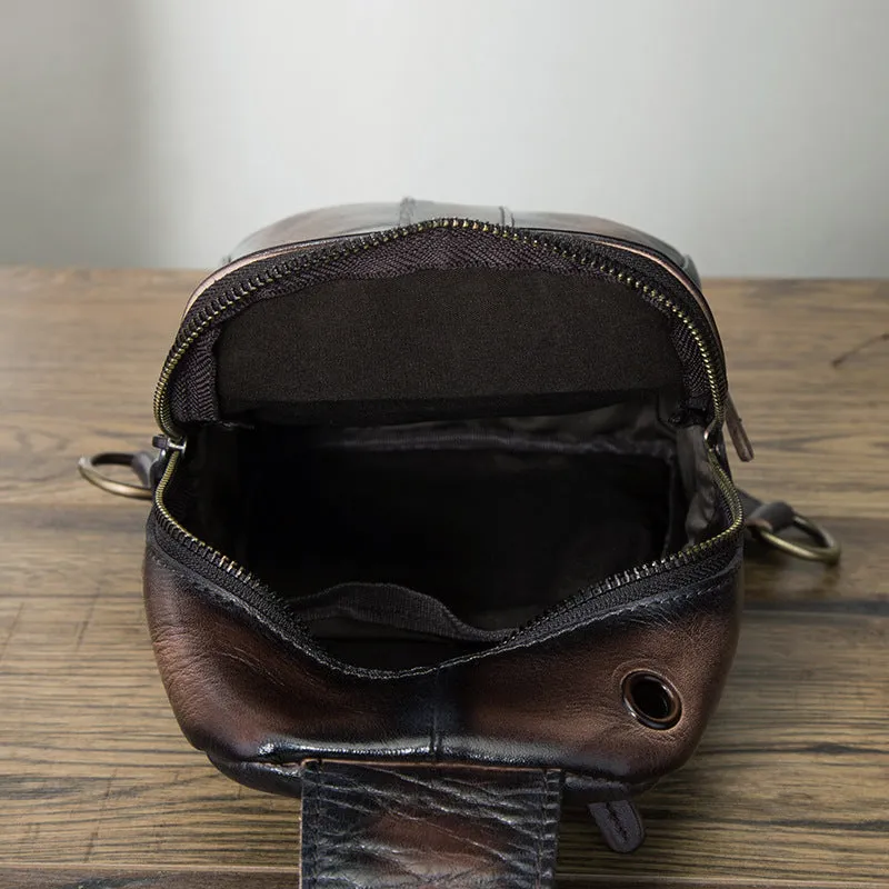 Brown Leather Sling Backpack Crossbody Sling Backpack Best Cross Body Sling Bag Mens Leather Sling Bags