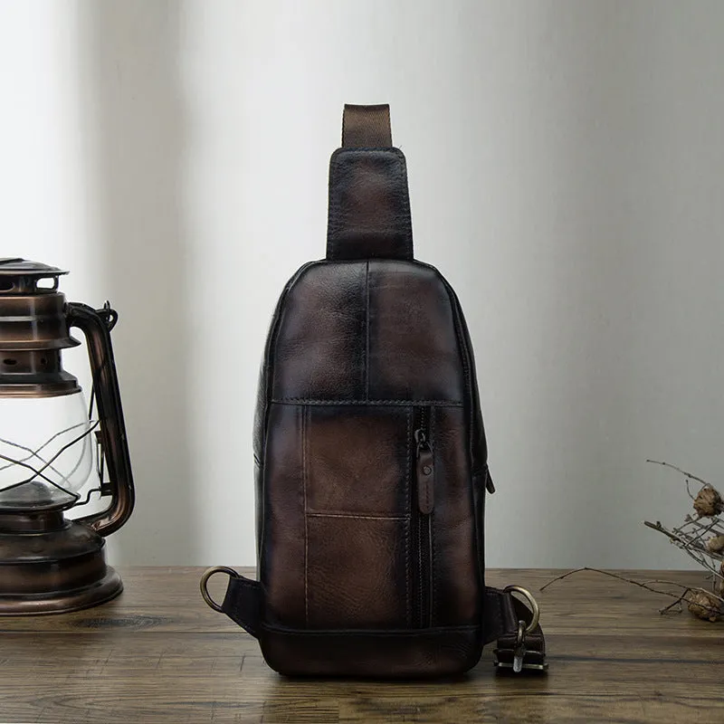 Brown Leather Sling Backpack Crossbody Sling Backpack Best Cross Body Sling Bag Mens Leather Sling Bags