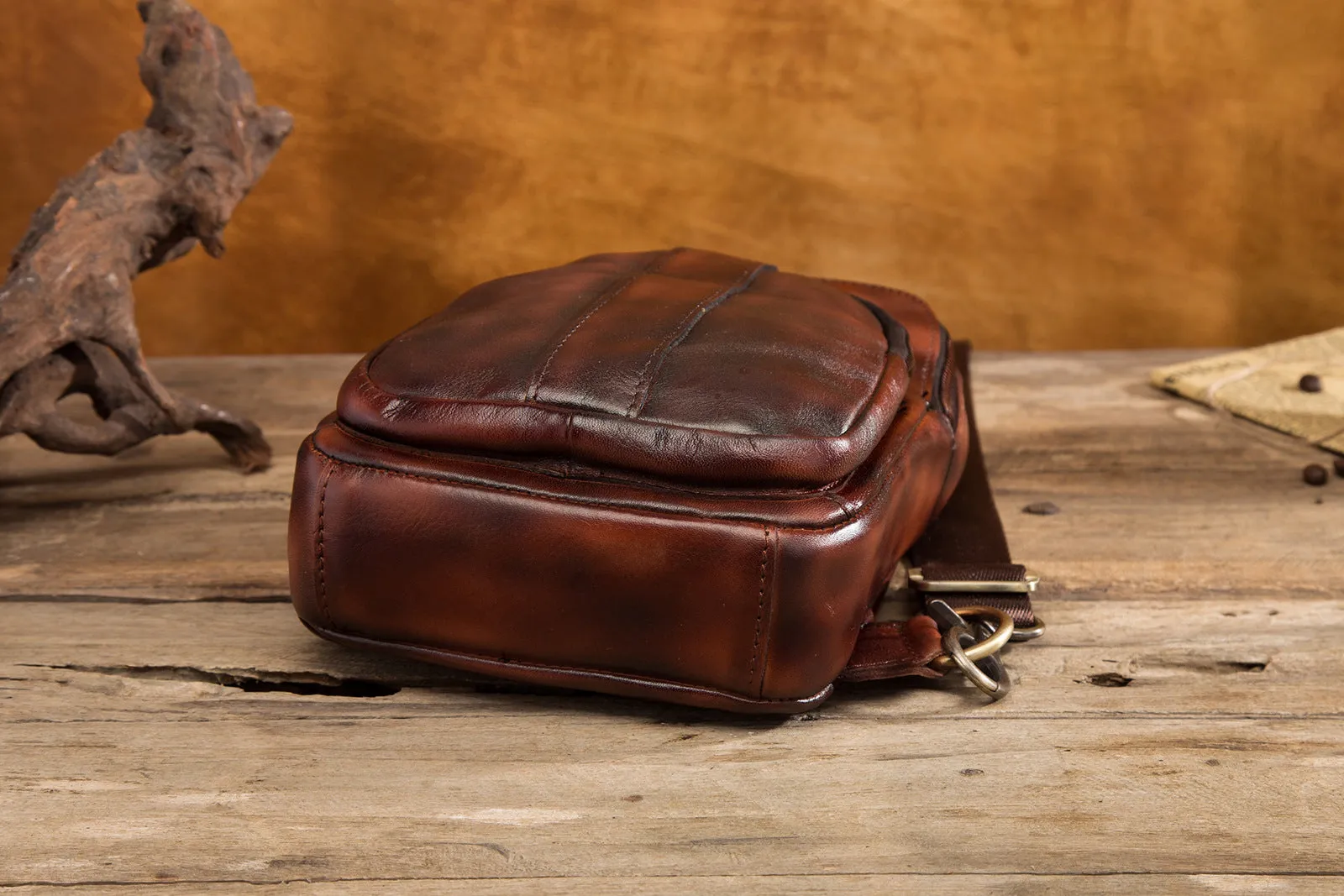 Brown Leather Sling Backpack Crossbody Sling Backpack Best Cross Body Sling Bag Mens Leather Sling Bags