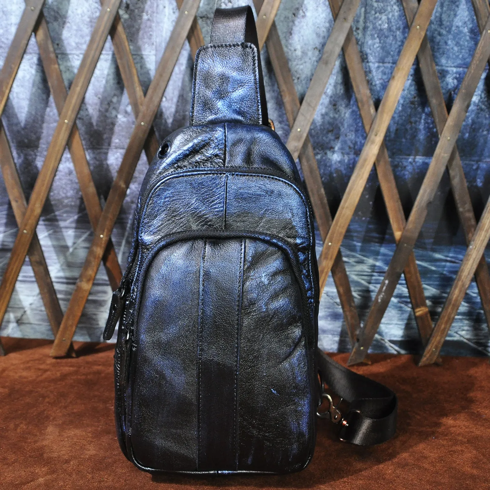 Brown Leather Sling Backpack Crossbody Sling Backpack Best Cross Body Sling Bag Mens Leather Sling Bags