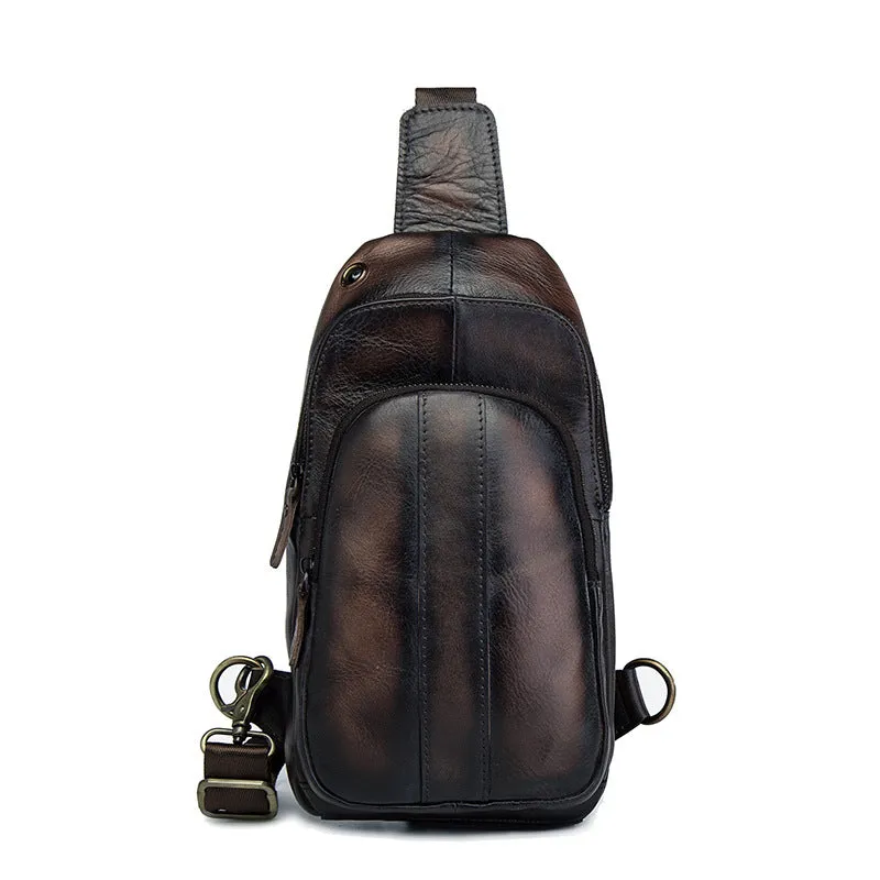 Brown Leather Sling Backpack Crossbody Sling Backpack Best Cross Body Sling Bag Mens Leather Sling Bags